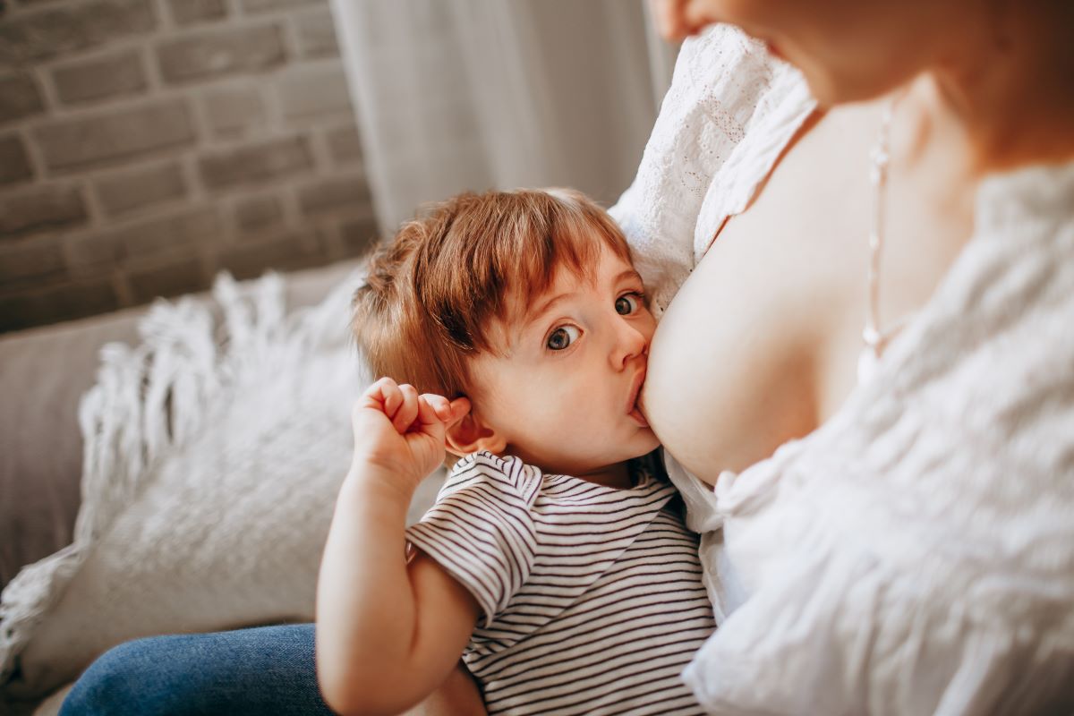  a mom breastfeeding her baby