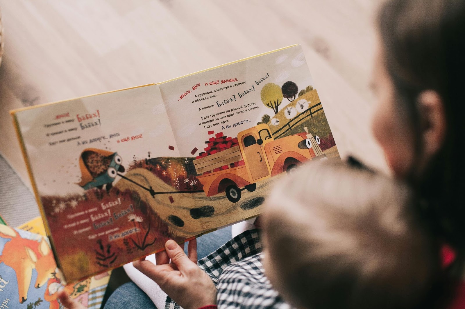 a lady reading to a toddler