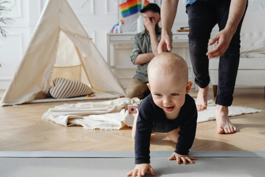 A baby crawling